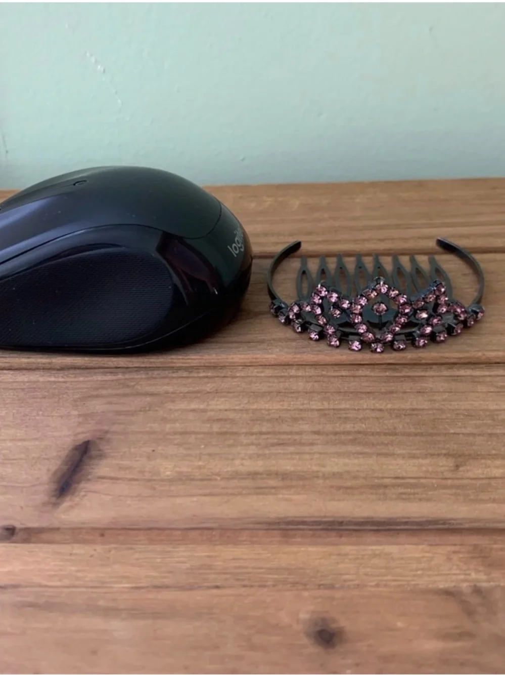 Sparkling Pink Crystal Tiara Hair Comb